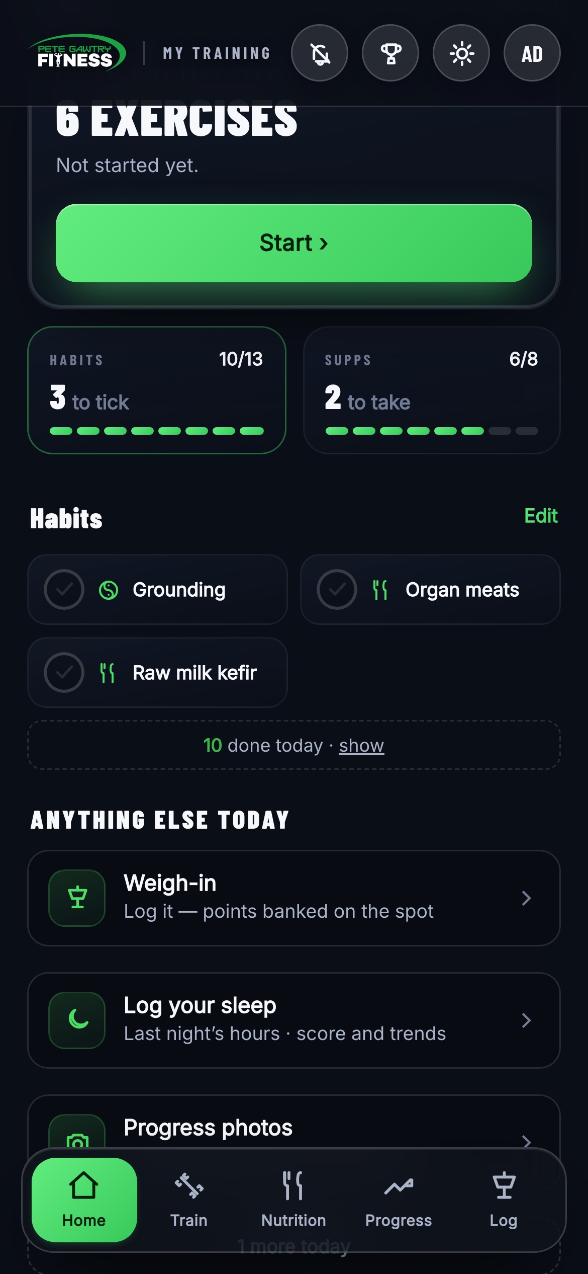 The habits rail, expanded