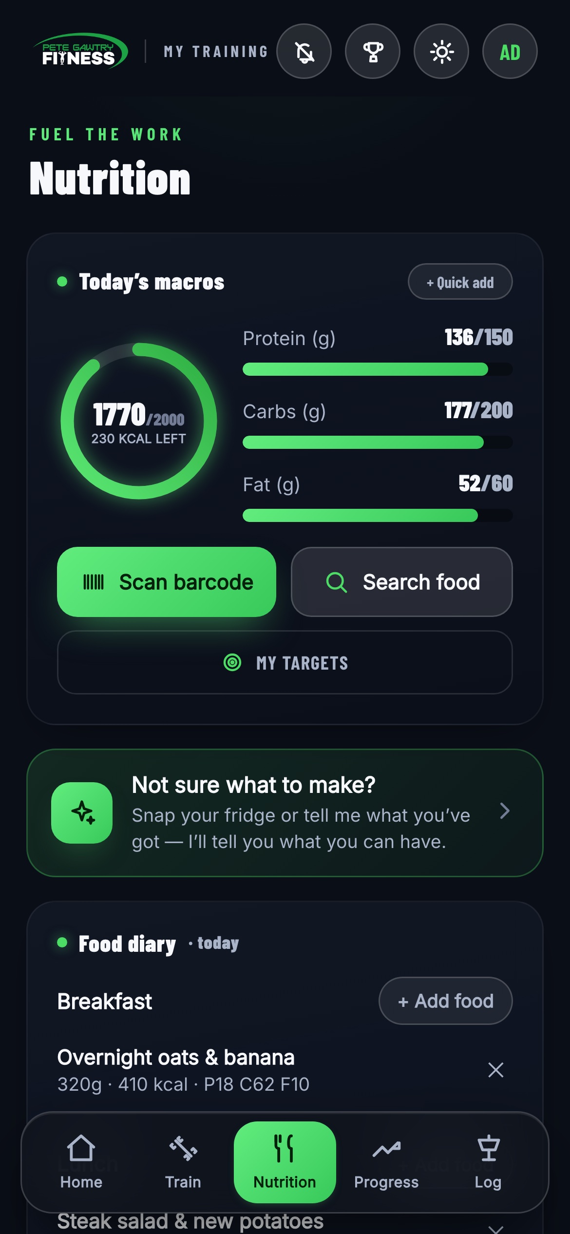 Today's macros and barcode scanner