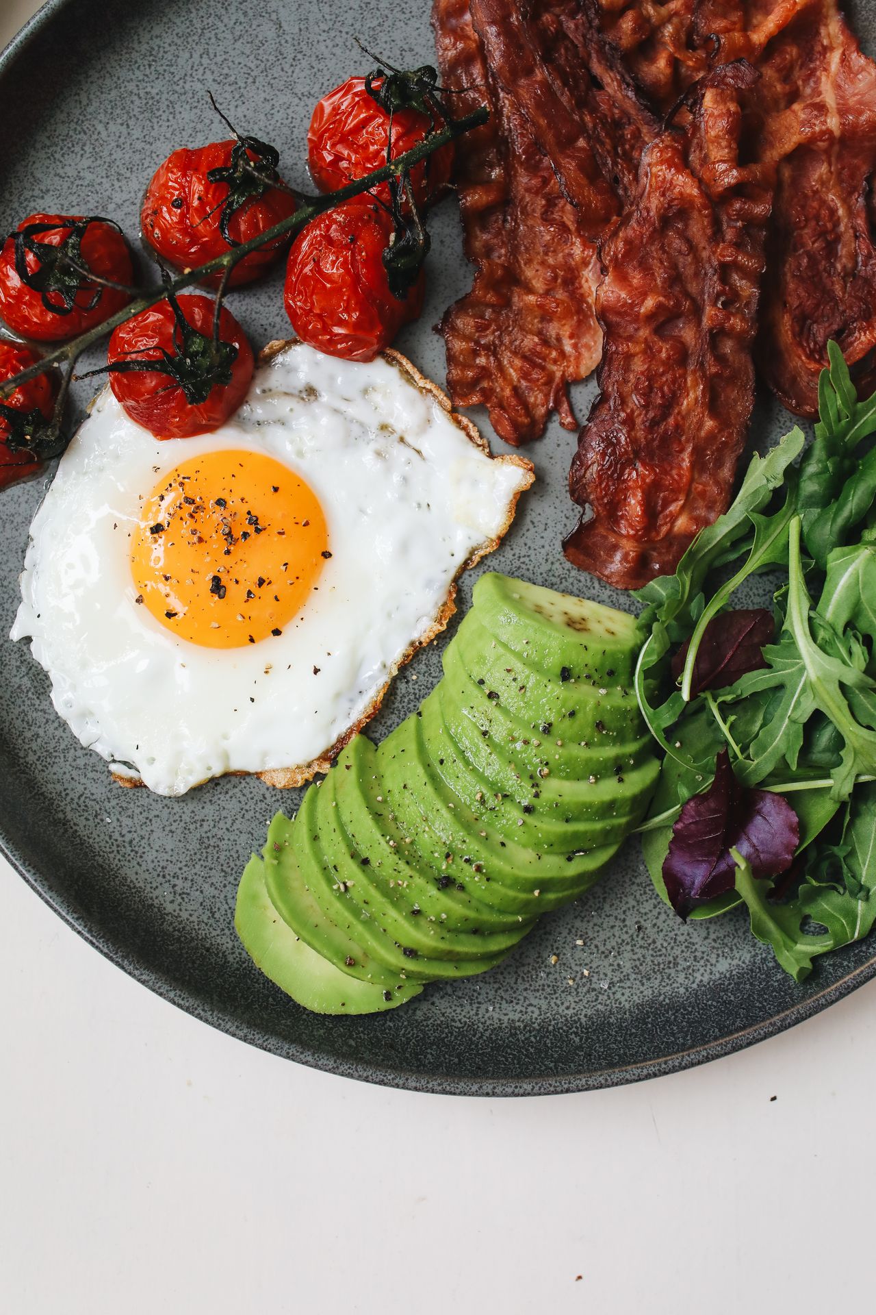Low-carb keto-friendly meal of healthy fats and vegetables