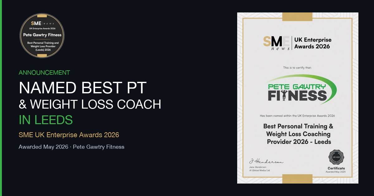 Named Best PT & Weight Loss Coach in Leeds 2026 — SME UK Enterprise Awards