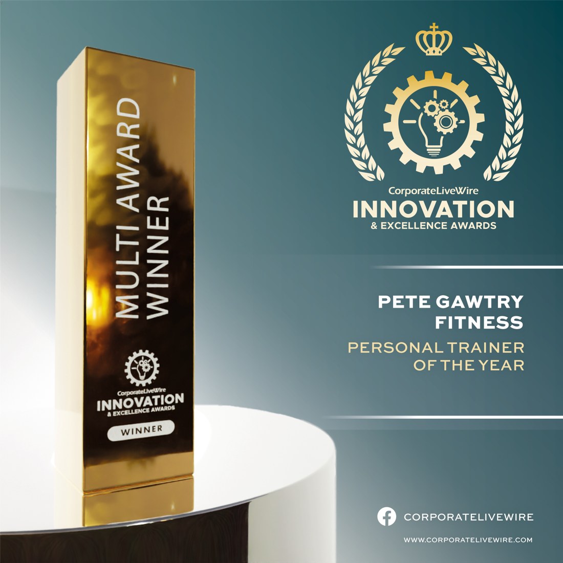 Pete Gawtry Fitness — Personal Trainer of the Year, CorporateLiveWire Innovation & Excellence Awards