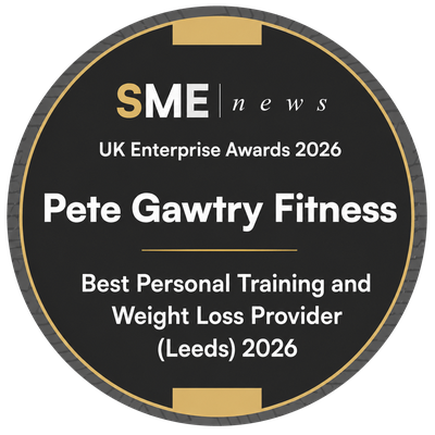 SME UK Enterprise Awards 2026 winner badge — Best Personal Training and Weight Loss Provider, Leeds.