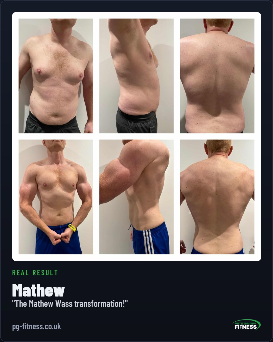 Mathew Wass — real before and after transformation with Pete Gawtry, award-winning Leeds personal trainer