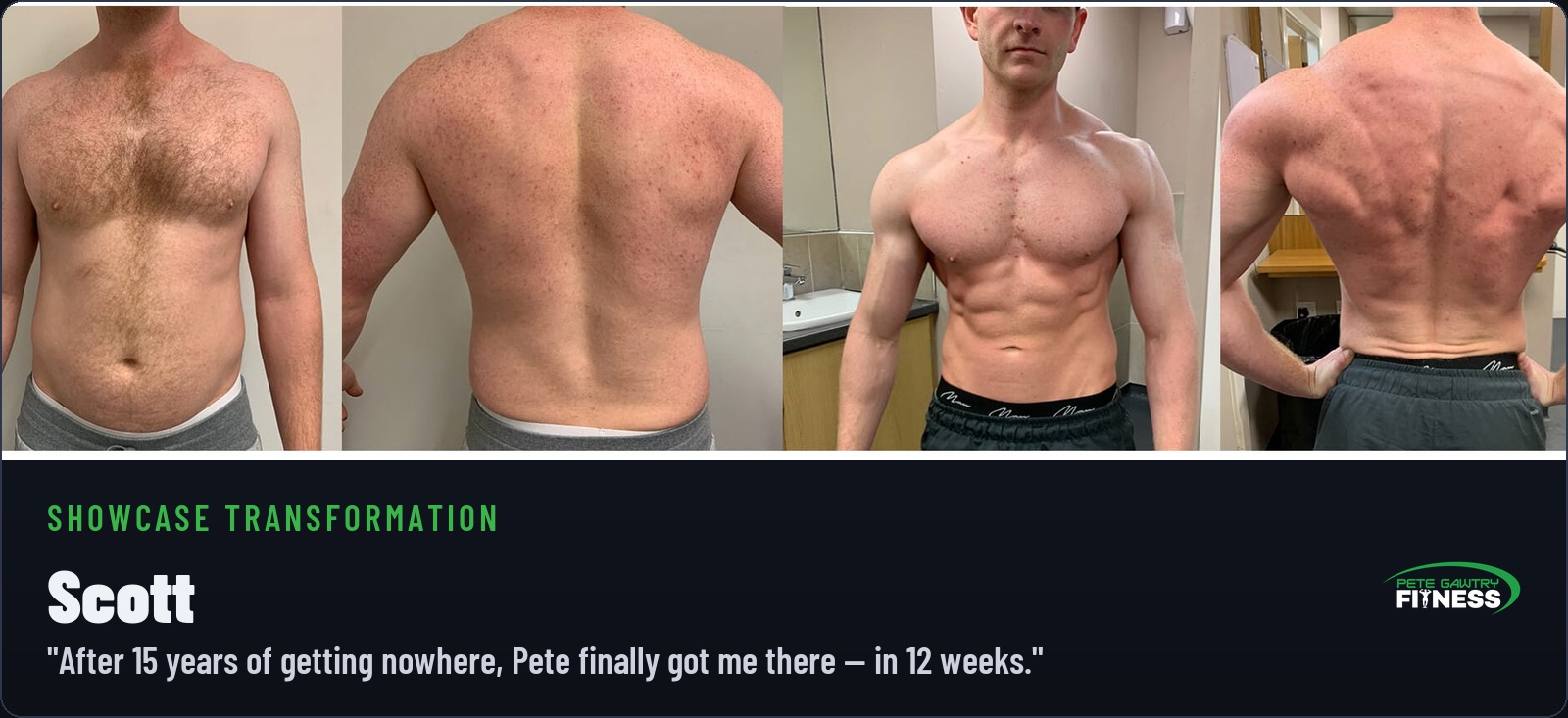Scott — featured before and after transformation with Pete Gawtry, award-winning Leeds personal trainer