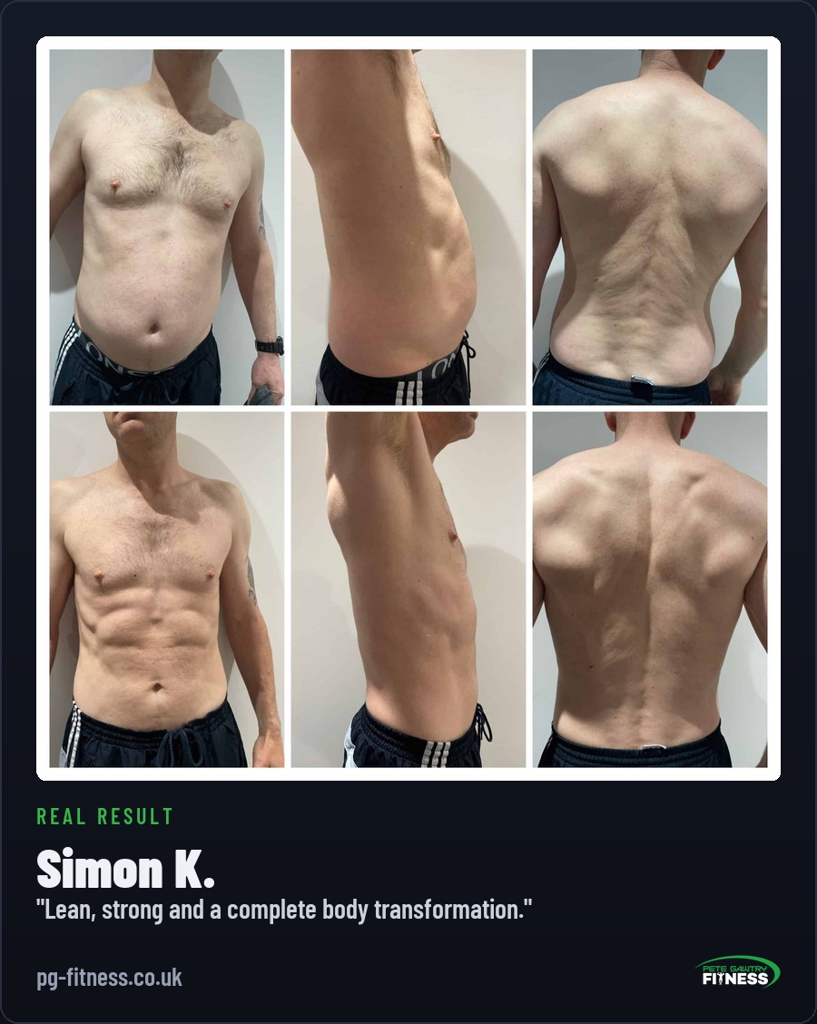 Simon — real before and after transformation with Pete Gawtry, award-winning Leeds personal trainer