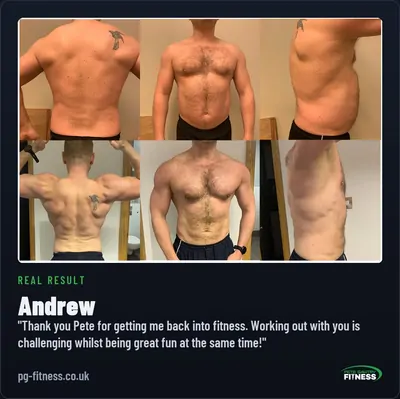 Andrew before and after transformation with Pete Gawtry, award-winning Leeds personal trainer