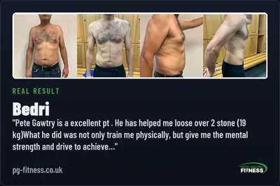 Bedri before and after transformation with Pete Gawtry, award-winning Leeds personal trainer
