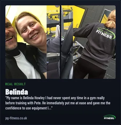 Belinda before and after transformation with Pete Gawtry, award-winning Leeds personal trainer