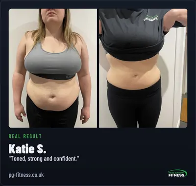 Katie S before and after transformation with Pete Gawtry, award-winning Leeds personal trainer