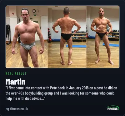 Martin before and after transformation with Pete Gawtry, award-winning Leeds personal trainer