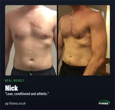 Nick before and after transformation with Pete Gawtry, award-winning Leeds personal trainer