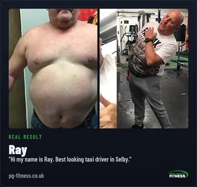 Ray — real before and after transformation with Pete Gawtry, award-winning Leeds personal trainer
