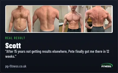 Scott — real before and after transformation with Pete Gawtry, award-winning Leeds personal trainer