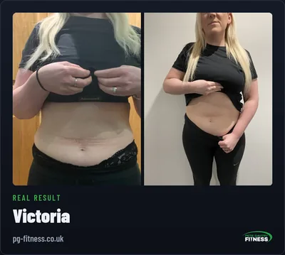 Victoria before and after transformation with Pete Gawtry, award-winning Leeds personal trainer