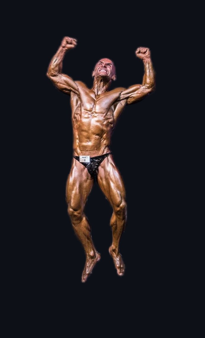 Pete Gawtry, age 53, demonstrating muscular condition built through consistent lifting