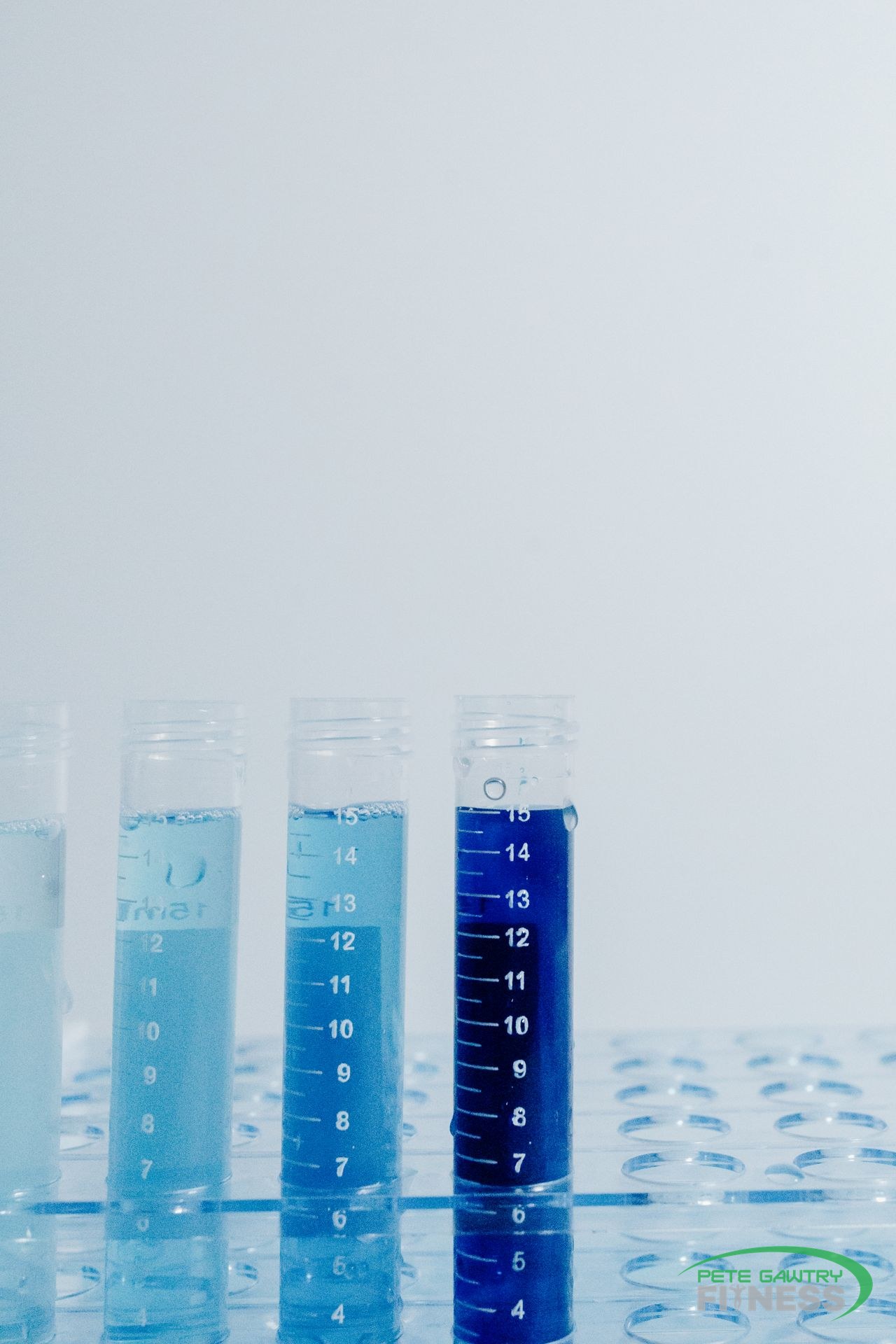 Vials of deep blue liquid representing methylene blue