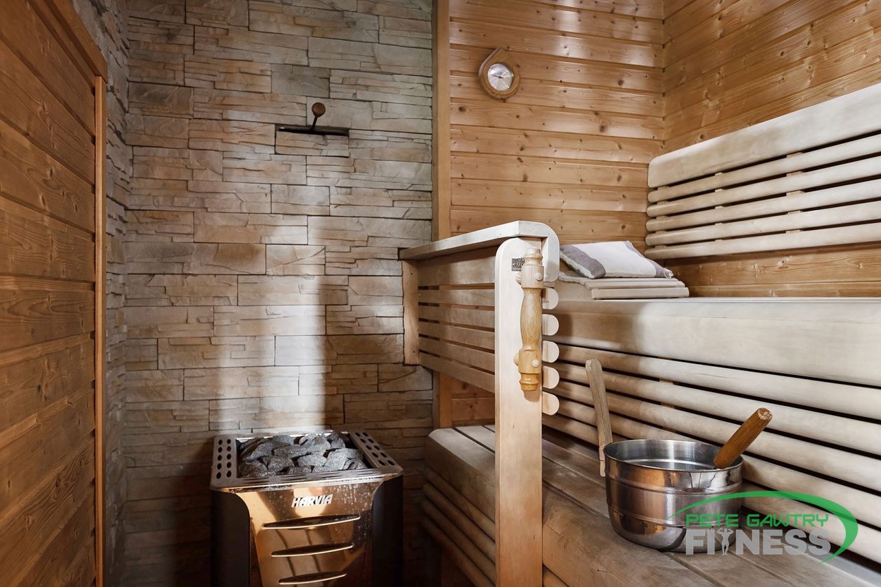 Interior of a modern wooden infrared sauna cabin